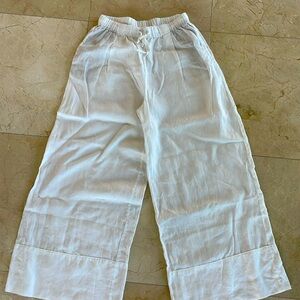 Zara linen palazzo pants white. Size M